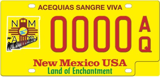 Acequias Sangre Viva license plate